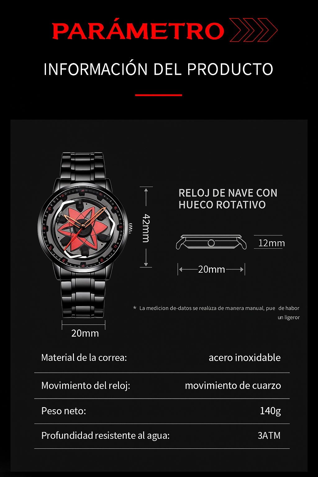 Reloj Giratorio Sharingan Sasuke